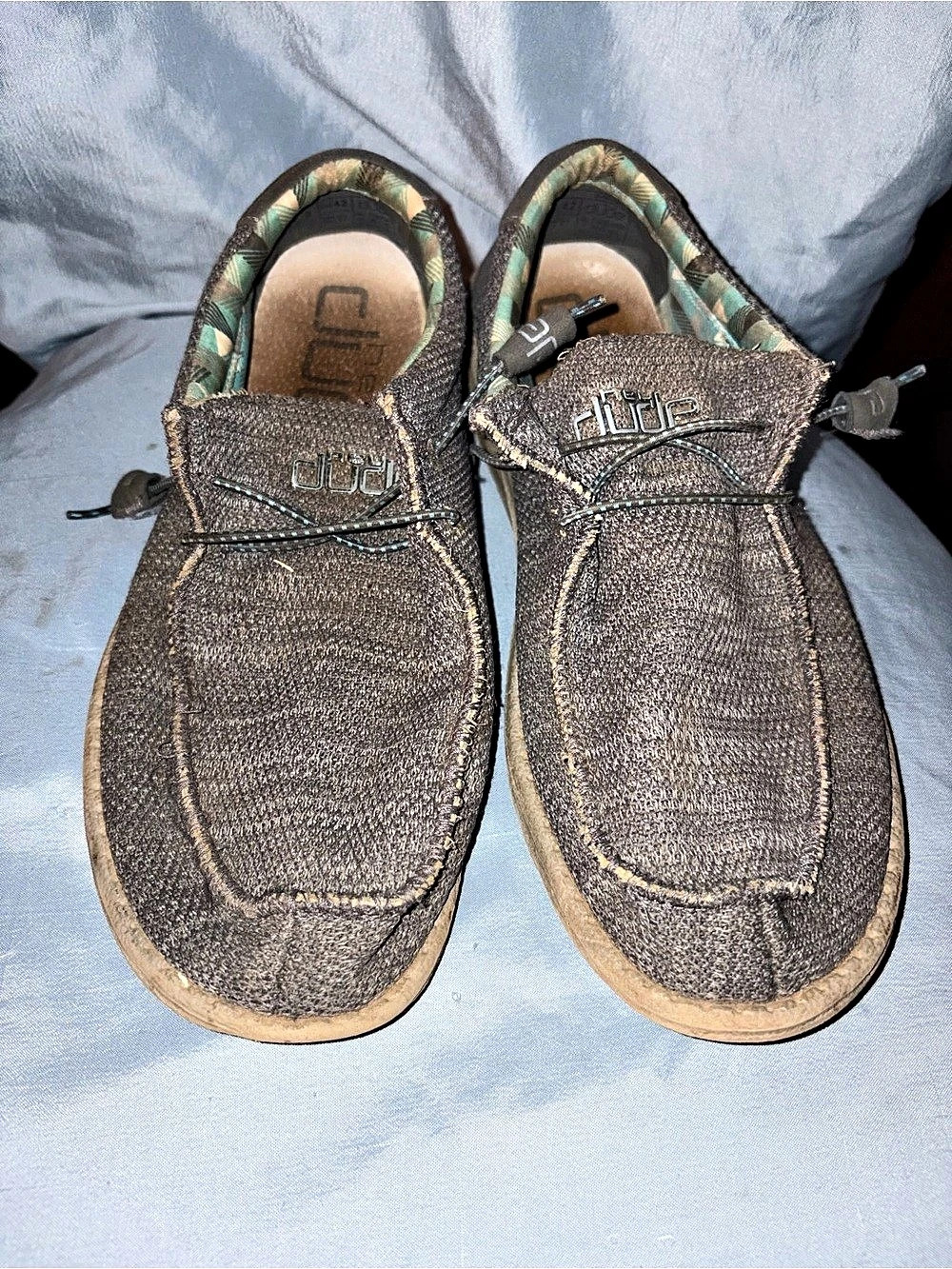 Hey Dude Wally Stretch Sox Brown Boat Shoes men size 9